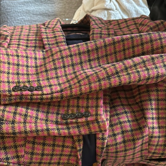 J. Crew Parke Pink, Yellow and Navy wool blazer - Picture 6 of 6